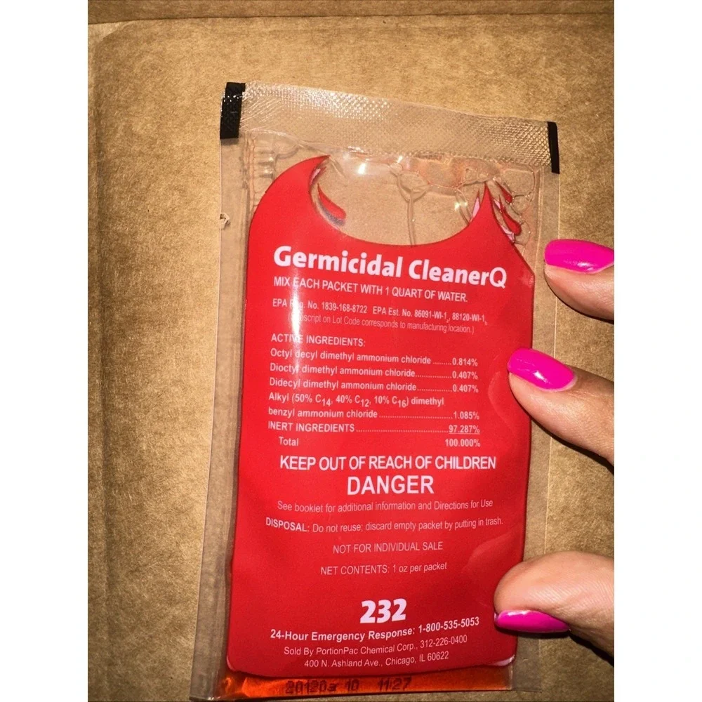 Portion Pac 232 Germicidal CleanerQ (132 - 1oz Packets) Cleaning‎ Supplies NIB